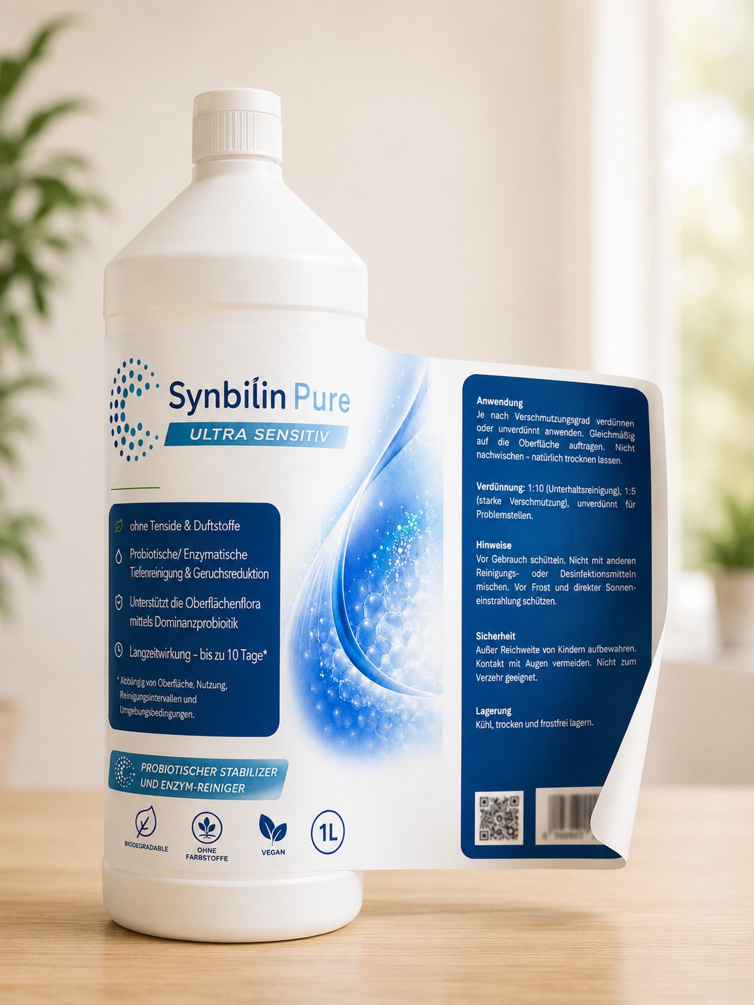Synbilin Pure Ultra Sensitiv 1-Liter-Flasche mit aufgerolltem Etikett
